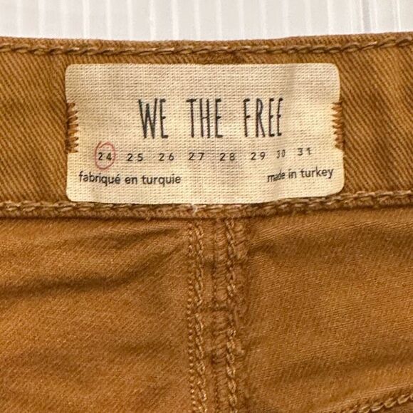 Free People We The Free Studded Boot Cut Jeans 24 X 32 Brown Boho Rockstar - Picture 7 of 9